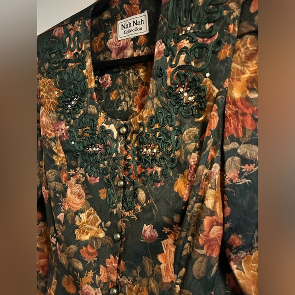 Vintage Nah Nah Collection Floral Women's Jacket Size Large - Picture 2 of 3